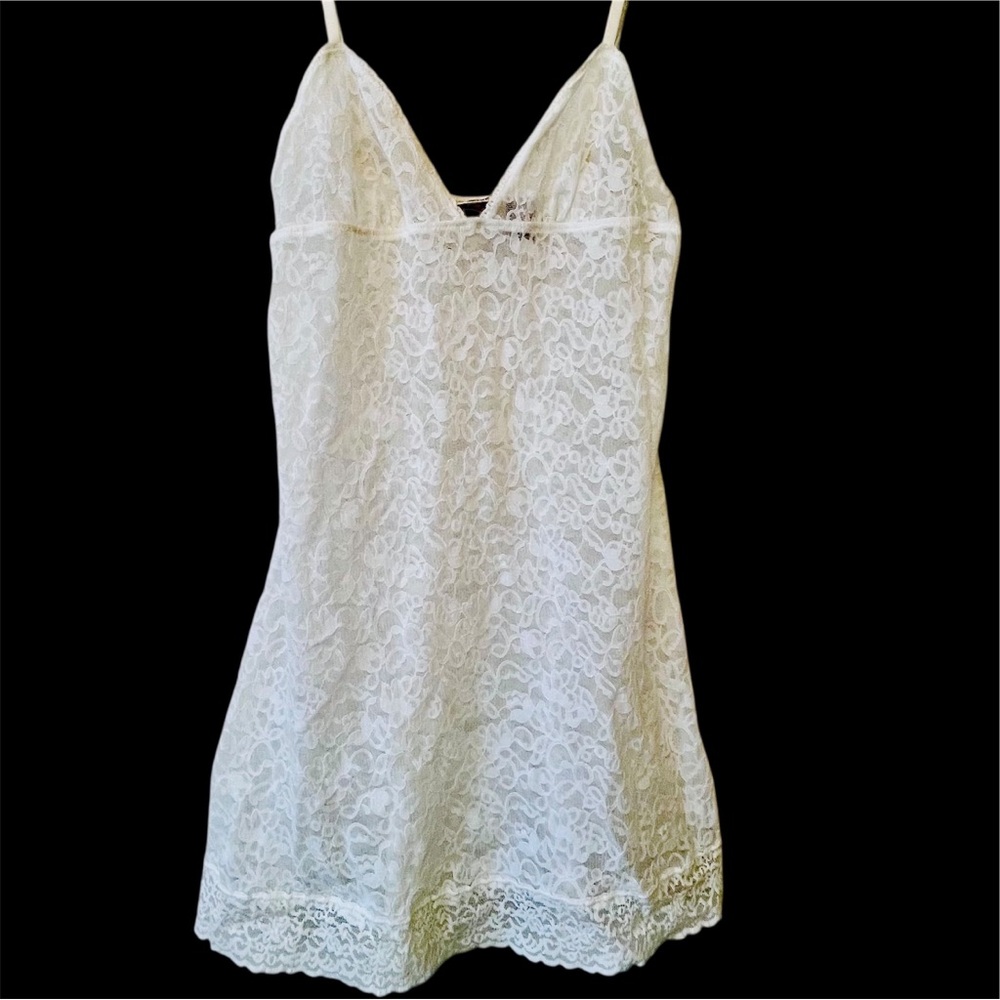 Victoria's Secret Lace Chemise Slip White Size M Valentines Day